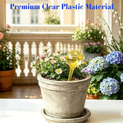 Plant Watering Devices, 6pcs Plastic Plant Watering Globes, Plant Waterer Self Watering Bulbs for Indoor Outdoor Plants