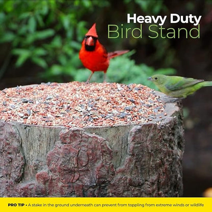 Nature's Feast Wild Bird, Squirrel & Critter Feeder. Tree Stand Buffet for Nature Lovers. Woodland Farmhouse Large Patio & Garden Platform.