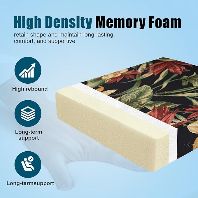 ARTPLAN 24x24 Deep Seat Patio Cushions for Outdoor Furniture,Extra 6 inch Thick,Back 18"x24",Removable,Replacement,Polyester Floral Pattern,Outdoor/Indoor,Black Flowers