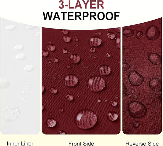 downluxe Outdoor Chair Cushions 24x24 with Removable Cover, Waterproof Patio Furniture Cushions, Deep Seat Cushions for Outdoor Furniture with Backrest for Sofa, Couch and Patio Chairs, Burgundy