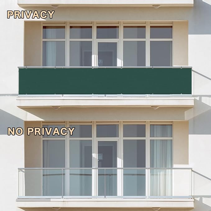 SUNLAX Custom Size 3'x21' Dark Green Fence Covering Privacy Screen Windscreen with Bindings & Grommets, Heavy Duty for Commercial and Residential, 90% Blockage, Cable Zip Ties Included -Available