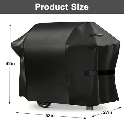 Grill Cover, 53-inch Heavy Duty Oxford Outside Waterproof Grill Covers, Dust-Proof Windproof UV Resistant BBQ Gas Cover Fit Most Brands Char Broil, Weber, Brinkmann, Holland