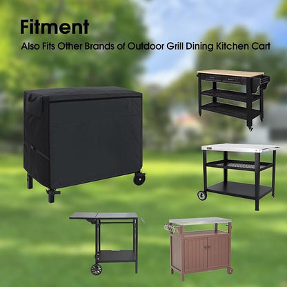 Outdoor Prep Table Cover, 54 Inch Heavy Duty Waterproof Cover for Patio, Grill Cart, BBQ Food Prep Table, Compatible with Keter Unity Small Portable Table & Storage Cabinet(54"L*24"W*32"H)
