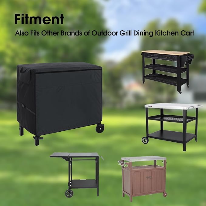 Outdoor Prep Table Cover, 36 Inch Heavy Duty Waterproof Cover for Patio, Grill Cart, BBQ Food Prep Table, Compatible with Keter Unity Small Portable Table & Storage Cabinet(36"L*24"W*32"H)