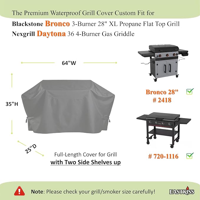 Grill Cover for Blackstone Bronco 3-Burner 28" XL Flat Top Grill,Nexgrill Daytona 36 4-Burner Gas Griddle - Heavy Duty Waterproof Fade Resistant for Blackstone Bronco 28in XL Griddle Accessories