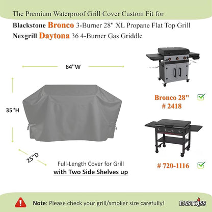Grill Cover for Blackstone Bronco 3-Burner 28" XL Flat Top Grill,Nexgrill Daytona 36 4-Burner Gas Griddle - Heavy Duty Waterproof Fade Resistant for Blackstone Bronco 28in XL Griddle Accessories