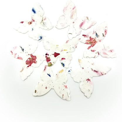 50pcs Large (2.85" h x 3" w) Pink Butterfly Seed Paper – Writable & Plantable Wildflower, Mom's Gift for Birthday, Use for Wedding, Baby Shower, & Party Favors