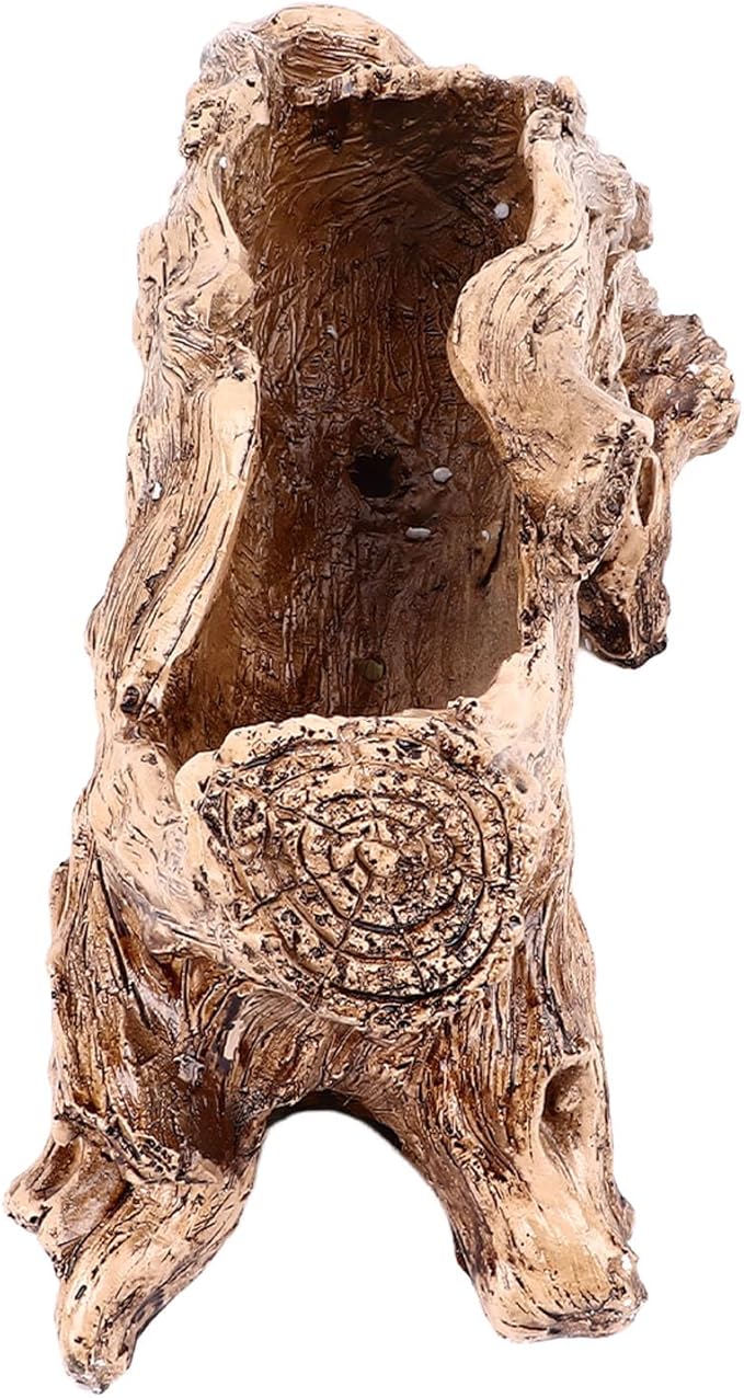 Pilipane Artificial Driftwood Planter Realistic Resin Succulent Planter Vintage Tree Root Stump Log Like Flower Container Pot for Home Garden Decoration Indoor Outdoor Use