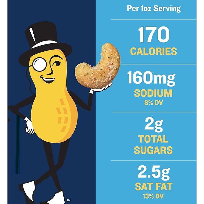 PLANTERS Cashews Dill Pickle - Trail Mix Snack Packs - Snacks with Dill Pickle, Snack Pack, Party Trail Mix, 5 Oz Bag (Pack of 2)