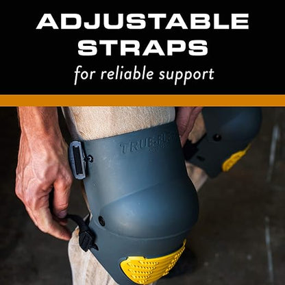 TSE Safety - TSE-TFLX-XL Flex Work Knee Foam Padding Pads - Anti-Slip Strong Double Straps Comfortable Knee Protection Breathable Heavy Duty for Indoor and Outdoor Use – XL, Black & Yellow