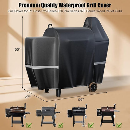 Upgraded Grill Cover for Pit Boss 850 DX, 820 Competition Series, Z Grill 700, 600D Wood Pellet Smoker Cover for 820 Deluxe, 820D, 820FB, Sportsman 820 Series Wood Pellet Grills