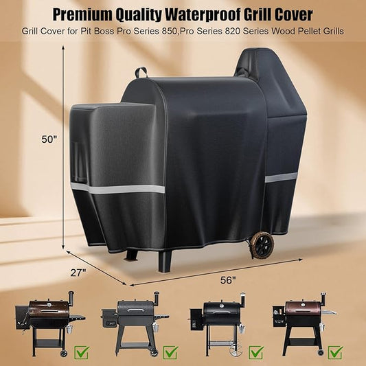 Upgraded Grill Cover for Pit Boss 850 DX, 820 Competition Series, Z Grill 700, 600D Wood Pellet Smoker Cover for 820 Deluxe, 820D, 820FB, Sportsman 820 Series Wood Pellet Grills