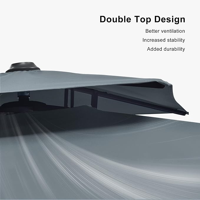 PURPLE LEAF Cantilever Patio Umbrella Outdoor Aluminum Offset Square Umbrella Windproof Heavy Duty Hanging Outside Umbrella for Deck Pool Garden
