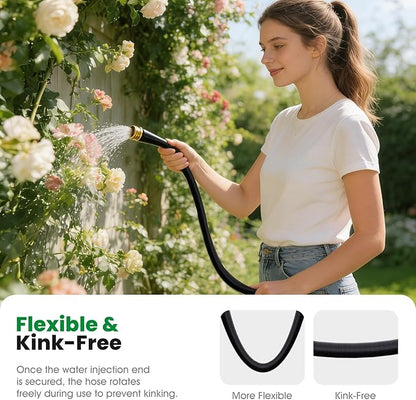 Garden Hose 25FT, Non-Expanding Water Hose Ultra Lightweight, Kink-Free, Burst-Resistant, Lead-Free, Durable & Flexible High-Pressure Hose for Yard, Lawn, Outdoor, Car Washing