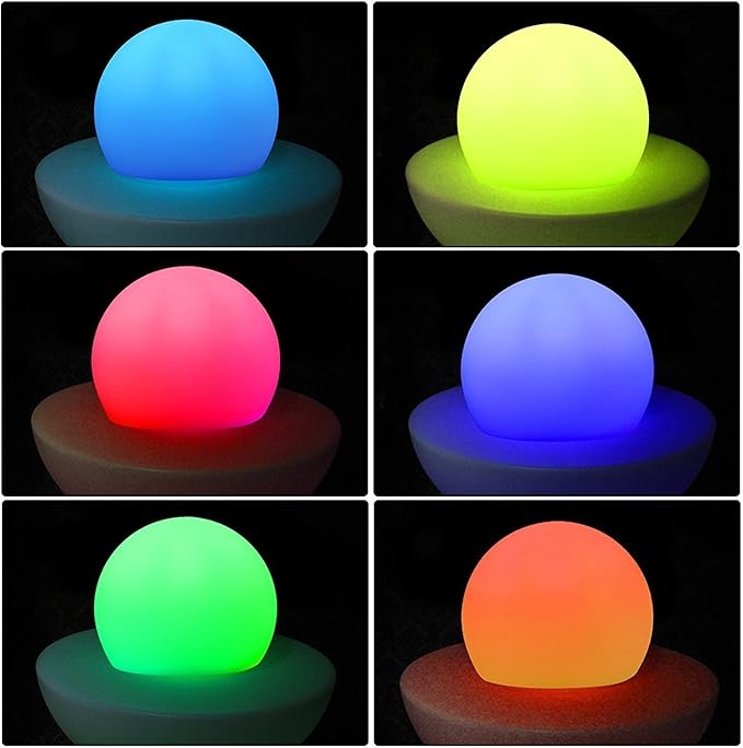 LED Mood Ball Light, Rechargeable LED Bedside Table Lamp,Night Light with 16 Color Change and 4 Flash Modes,Suits for Outdoor Indoor Decoration (12CM/4.7 inch Ball)