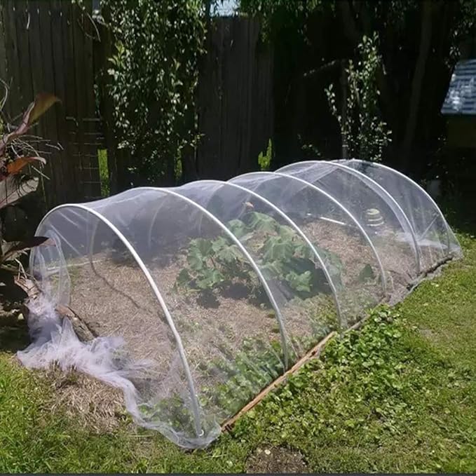 Agfabric Garden Netting 4'x100' Insect Pest Barrier Bird Netting for Garden Protection,Row Cover Mesh Netting for Vegetables Fruit Trees and Plants,White