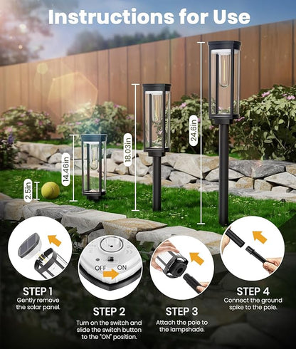 ALFIOT Solar Pathway Lights Outdoor, Bright Solar Lights Outdoor, IP65 Waterproof Landscape Lighting for Yard Patio Walkway Driveway Pathway (Cool White (Cylinder), 12 Pack)