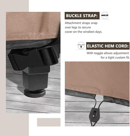 ULTCOVER Square Patio Heavy Duty Table Cover - 600D Tough Canvas Waterproof Outdoor Dining Table and Chairs General Purpose Furniture Cover Size 86 inch