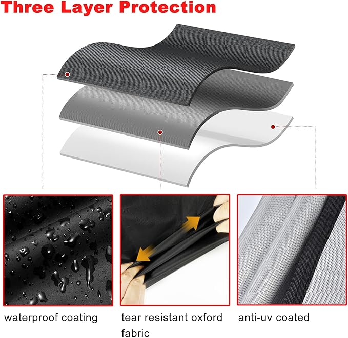 Grill Cover, Large 75-Inch Heavy Duty Waterproof UV Resistant BBQ Grill Cover for Outdoor Grill, Fit for Nexgrill Brinkmann Weber Char-Broil and More
