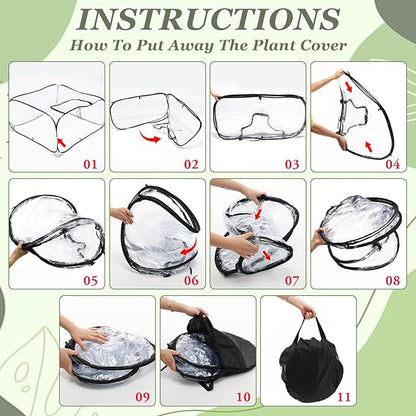 2 Pack Garden Covers for Raised Bed Foldable Clear PVC Greenhouse for Freeze Protection Row Plants Cover Accelerator with Zipper Door Black 39"x39"x20" Protection Vegetable Fruit from Animal