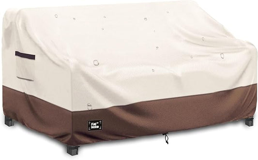 2-Seater Outdoor Couch Cover,60" Wx38 Dx35 H Patio Loveseat Cover,100% Waterproof Heavy Duty Patio Sofa Covers,Patio Furniture Covers,Beige&Brown