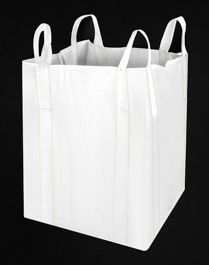 QWORK FIBC Bulk Bag, 4 Pack Sandbags 1 Ton Industrial Grade Bag Holds 2200 LBS, Woven Polypropylene Bags 35" x 35" x 43"