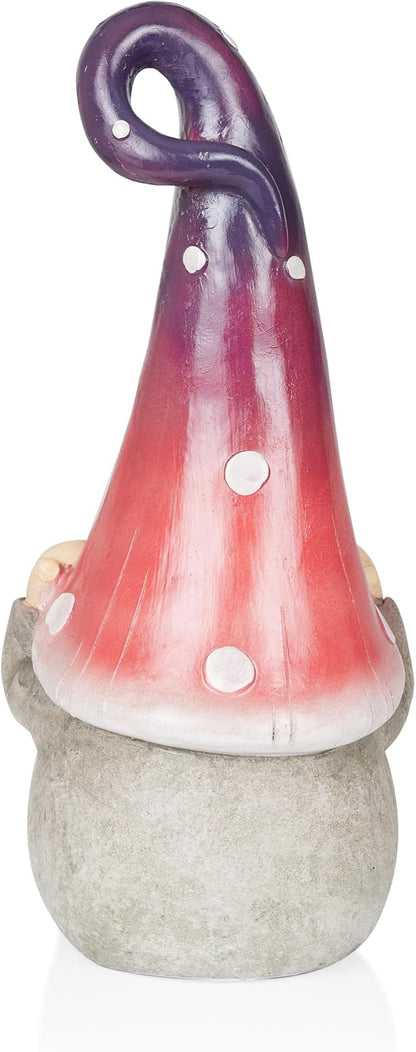 Alpine Corporation QWR1460 Hear No Evil Gnome Statue, Whimsical Décor for Patio & Garden, 18" H, Purple