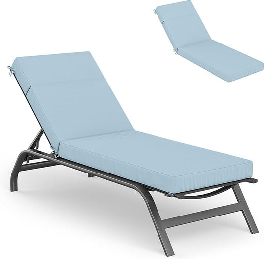Chaise Lounge Cushions Outdoor, 80" L X 26" W X 4" D Lounge Chair Cushions for Outdoor Furniture, High-Density Foam Outdoor Chaise Cushion-Waterproof Fade-Resistant ThickPatio lounge chair cushion