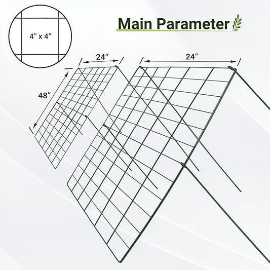 Cucumber Trellis for Garden - 4 Pack, 48" L x 24" W Garden Trellis for Climbing Plants Outdoor with Support Structures, A Frame Trellis for Climbing Vegetables Peas, Vine, Bean