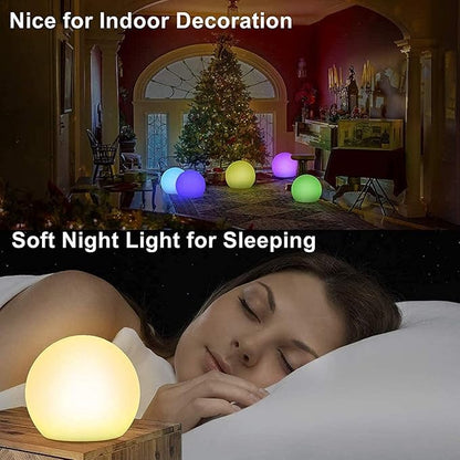 Borelor LED Ball Light, 10-Inch Rechargeable & Remote Control Globe Lights 16 RGB Colors Changing Indoor/Outdoor Night Light for Home/Party/Lawn/Desk Decoration