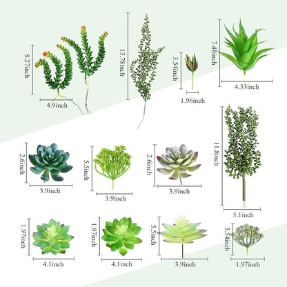 Rtteri 15 PCS Wall Hanging Planter Set with Artificial Succulents, 3 Ceramic Geometric Wall Planters in 3 Sizes, Modern Indoor Decor for Living Room Bathroom Office