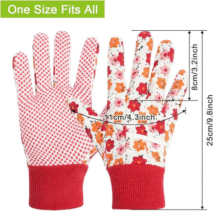 Ainiv Floral Gardening Gloves for Women/Ladies, Non-Slip Garden Work Gloves,Breathable Yard Work Glove Light Working Gloves