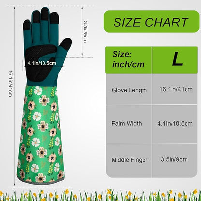 Long Gardening Gloves for Women Thorn Proof Leather Garden Gloves Breathable Working Gloves for Women Yard Outdoor