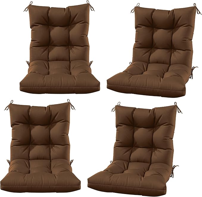 Patio Seat&Back Chair Cushions for Outdoor Furniture，Comfortable Cushions for Rocking/Dining/Lawn Chair-Set of 4