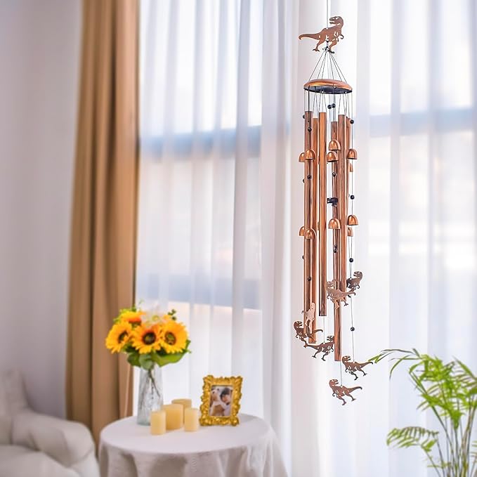 Extra Large 55 Inch Dinosaur Wind Chimes for Outside,Dinosaur Gifts for Adults Men Women/Memorial Gifts/Birthday Gift Metal windchimes Outdoors/Indoors,Garden Decor,Patio,Home,Porch,Yard Decoration