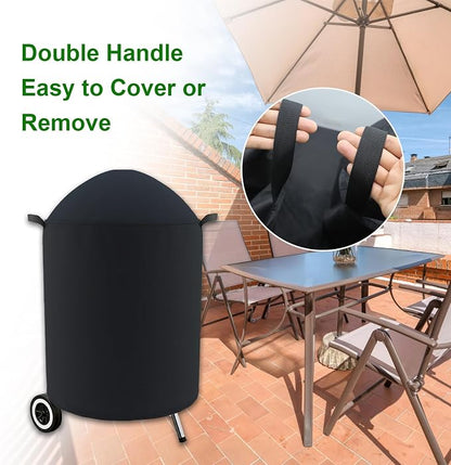 Grill Cover Fits Weber Master Touch 22" Charcoal Grill, Char-Broil TRU-Infrared Patio Bistro Gas Grill,Char-Broil Bullet Charcoal Smoker 16"/20",Kamado Joe 18" Ceramic (30" D)