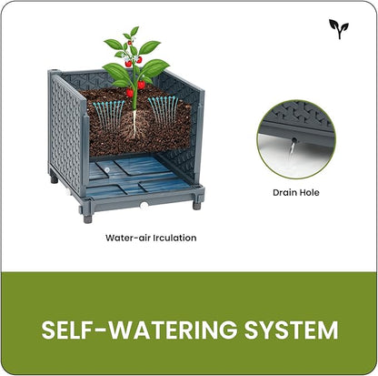 Tomato Planter with Trellis Cage Raised Garden Bed Planters Boxes with Tomato Plant Cages Support Self Watering Pots for Climbing Flowers Vegetable Vine Vegetables Patio Greenhouse Indoor Outdoor