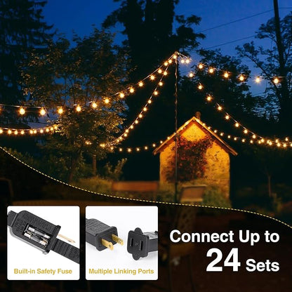 ZJOJO 200FT Outdoor String Lights, G40 Globe Outdoor Lights with 60 Shatterproof LED Bulbs 2700K, IP65 Waterproof Patio Light String Lights for Outside Backyard Porch Party