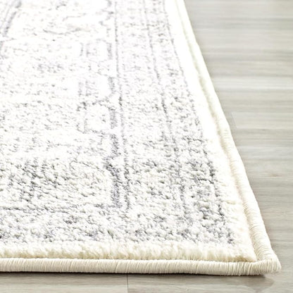 SAFAVIEH Adirondack Collection Accent Rug - 2'6" x 4', Ivory & Silver, Oriental Medallion Design, Non-Shedding & Easy Care, Ideal for High Traffic Areas in Entryway, Living Room, Bedroom (ADR108B)