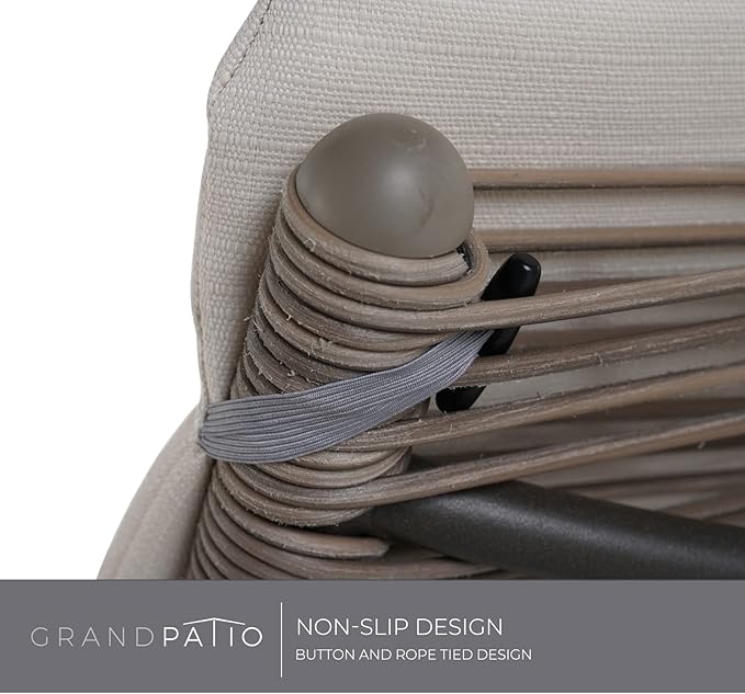 Grand patio Outdoor Chaise Lounge Sunbathing Chair Arc Lounger with Wicker Cushion Multipurpose Lounge Chair for Poolside, Tan