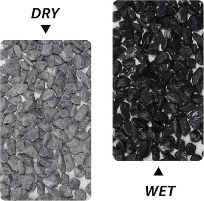 LOIOOJ Black Natural River Rocks, 0.5-1 Inch Decorative Stones for Plants, Garden, and Landscaping – 10LB, Ideal for Walkways, Vases, Crafting, Garden Pathways, and Outdoor Landscaping