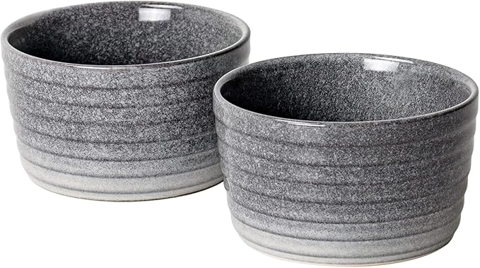 Ramekin Set, UNICASA 8 oz Creme Brulee Ramekins, Oven Safe Baking Set for Custard, Pudding, Souffle Cups, Reactive Gray (Gray, 8oz x 2pc)