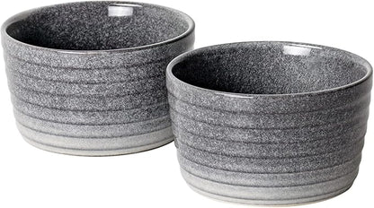 Ramekin Set, UNICASA 8 oz Creme Brulee Ramekins, Oven Safe Baking Set for Custard, Pudding, Souffle Cups, Reactive Gray (Gray, 8oz x 2pc)