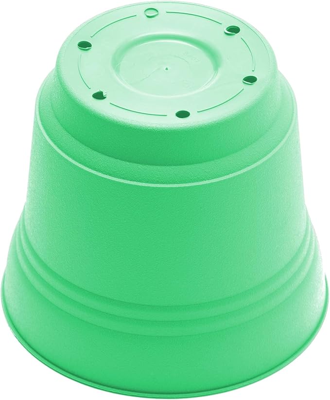 Bloem Saturn 12" Mint Green Round Resin Planter Pot with Snap-in Saucer for Indoor and Outdoor Gardening