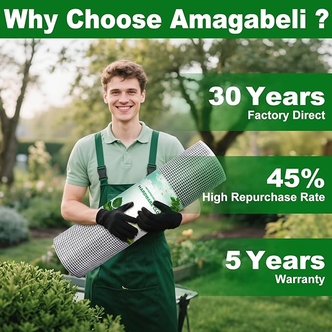 Amagabeli Hardware Cloth 1/2 inch 48inx50ft True19 Gauge Chicken Wire Double Galvanized Welded Wire Fencing Mesh Roll Garden Plant Support Poultry Netting Rabbit Cage Snake Gopher Fence