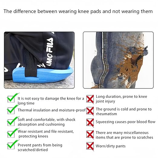 Gardening Knee Pads for Women and Men - Lightweight Waterproof Foam Knee Pads, and Easy Fit for Gardening with Adjustable Hook'n'Loop Straps - Perfect Womens for Work (black)