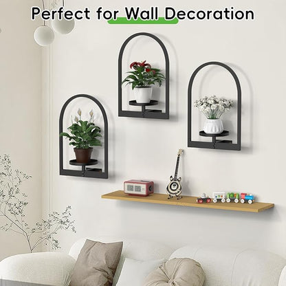 Wall Planters for Indoor Plants, Plant Holder Hanger Indoor, Wall-Mounted Planter Frame for Outdoor, Vertical Hanging Flower Pots Holder Plant Stand for Home Decor, 3 Pack