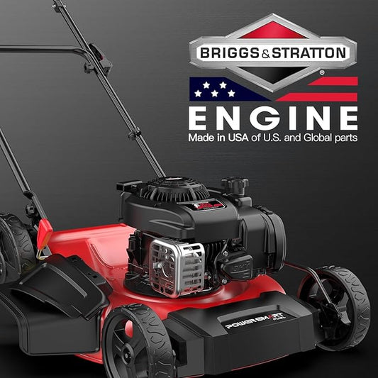 PowerSmart 21" Push Lawn Mower with B&S 125cc Engine, 2-in-1 Mulching and Side Discharge, Easy Assembly & Lightweight, Cordless Push Lawn Mowers for Garden Yard