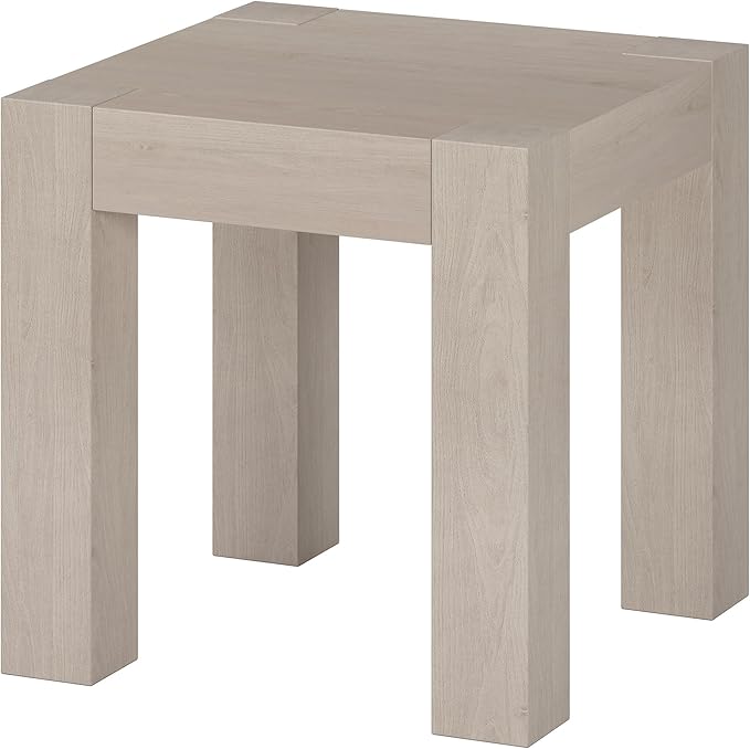 Henn&Hart Langston 22" Wide Square Side Table in Alder White
