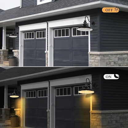 Exterior Farmhouse Barn Light, Porch Lights Outdoor, 16 Inch Vintage Outside Garage Lights Fixtures, Anti-Rust Waterproof Outdoor Light for Patio Frontdoor Entryway Doorway, Matte Black